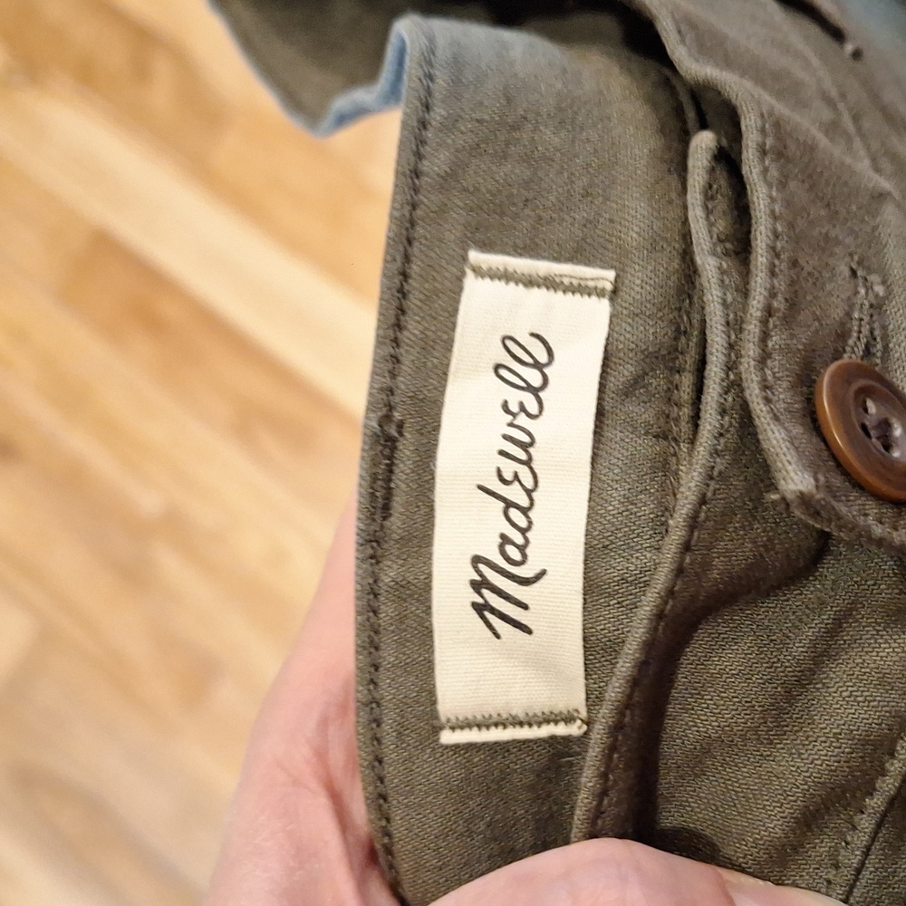 Madewell Emmett Wide Leg Olive Green Pants Size 33 - Picture 12 of 13